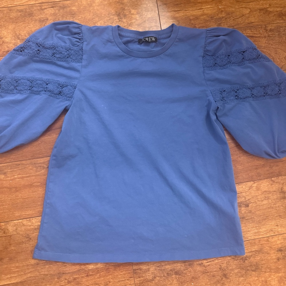 J. Crew Lace Puff Sleeve Blouse